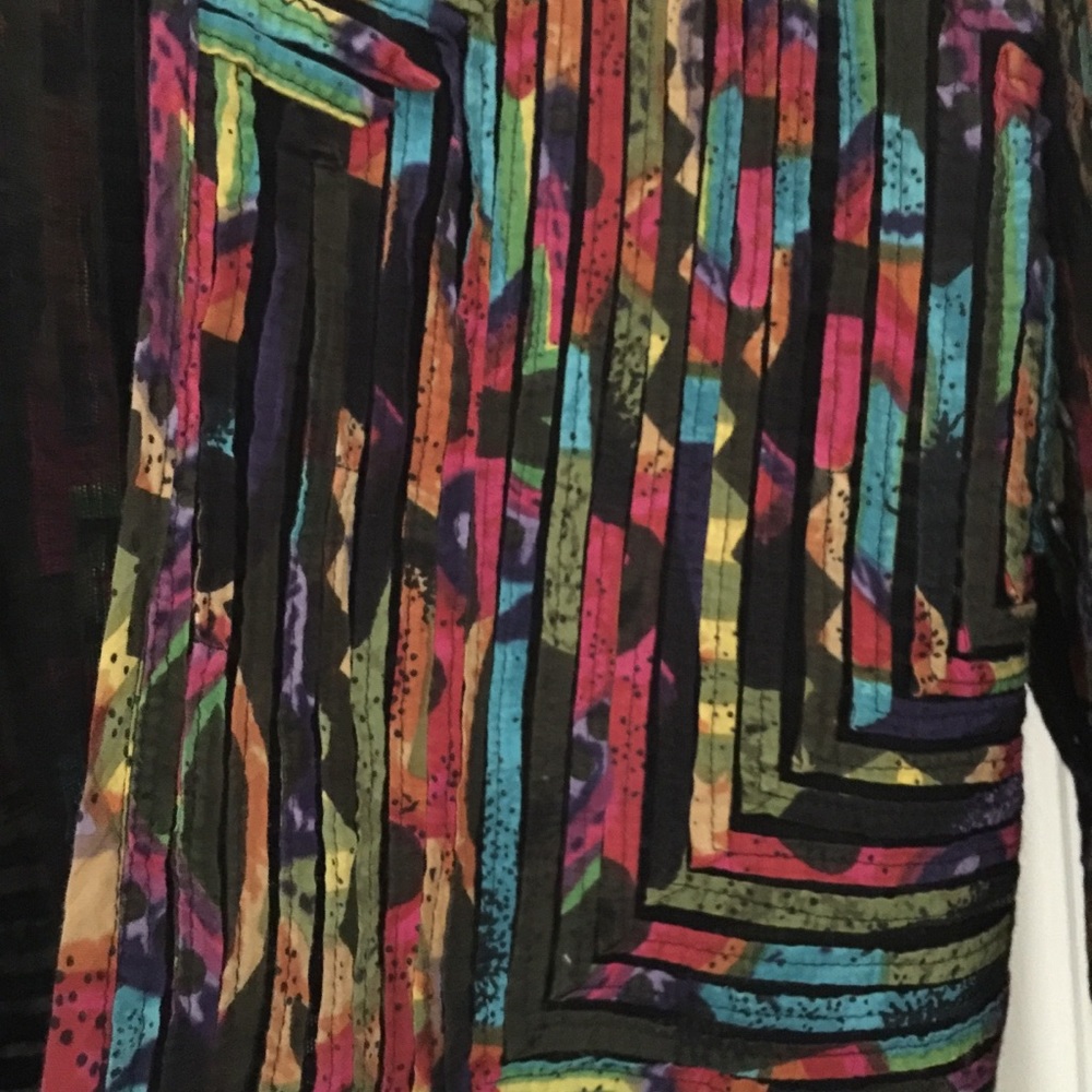 Chico’s Multi Color Ribbon Patchwork Sheer Boho J… - image 3